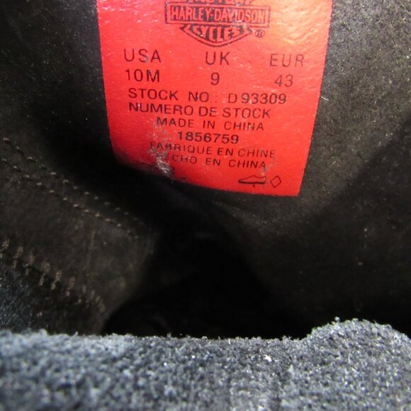 Harley-Davidson USA Stock No D93309 Men's Black Pull-On Boots Size 10 M - Picture 10 of 10